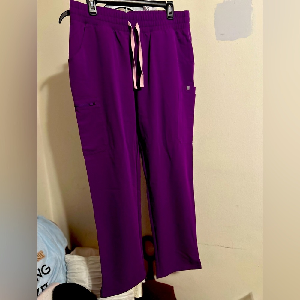 Figs Yola High Waisted Scrub Pants - Magic Purple